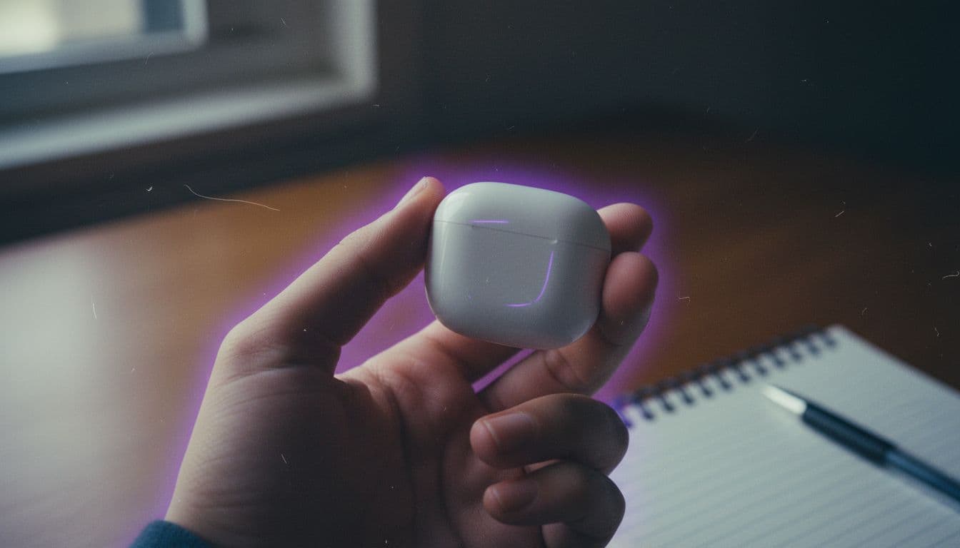 自然な窓の光の中でスマホカメラに小さな商品を差し出す手。AI UGC動画のシーン