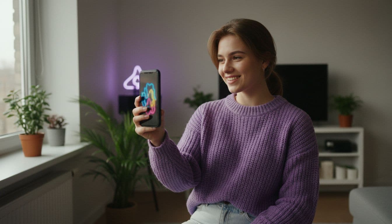 Creator filming a vertical clip and checking an AI video generator for TikTok result on a smartphone