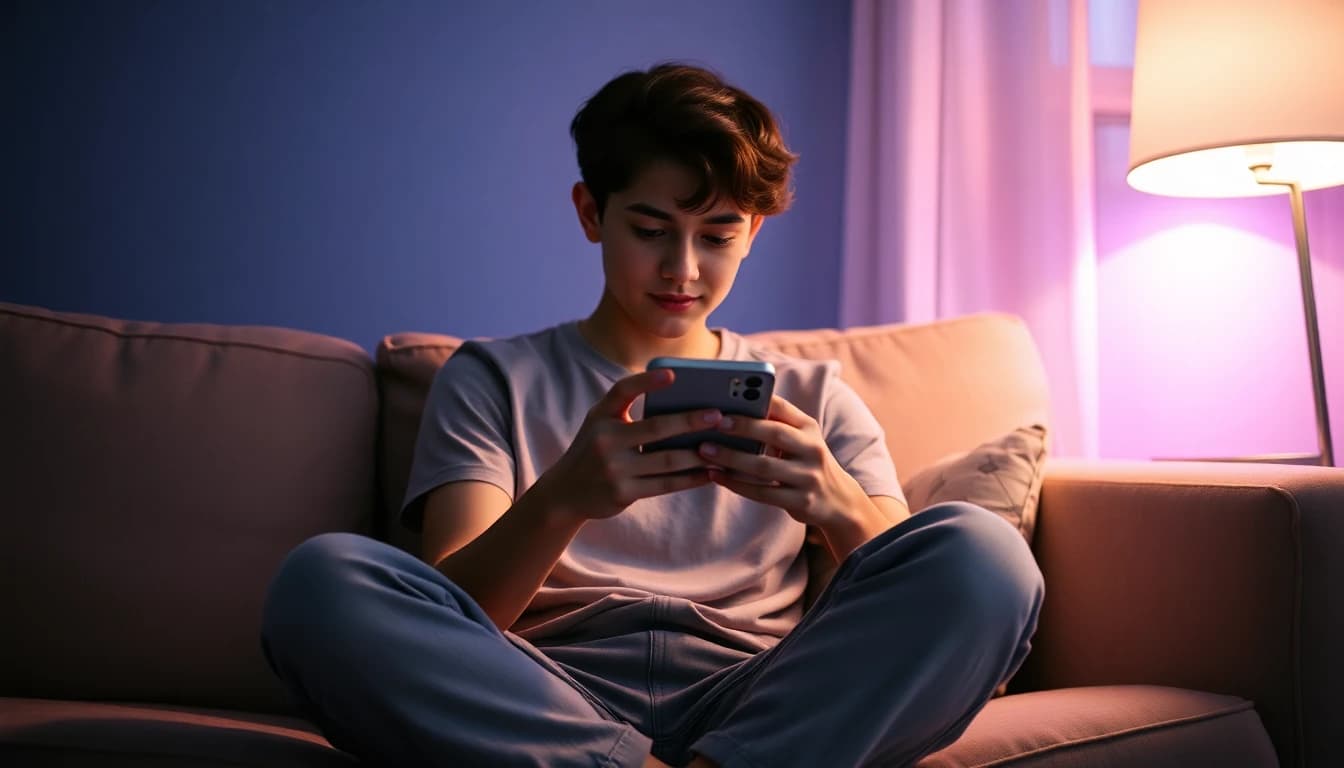 Personne consultant un sélecteur de modèle sur son téléphone avant de lancer un nouveau clip avec un modèle de génération vidéo IA