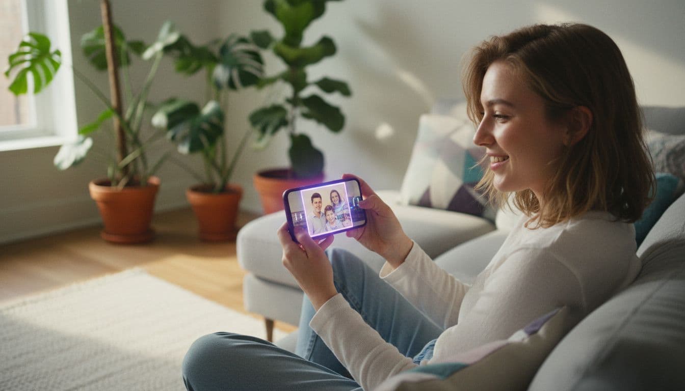 Iniciante seguindo um tutorial de imagem para vídeo IA para animar uma foto no smartphone